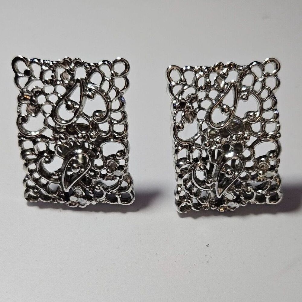 Emmons vintage silver tone clip on earrings